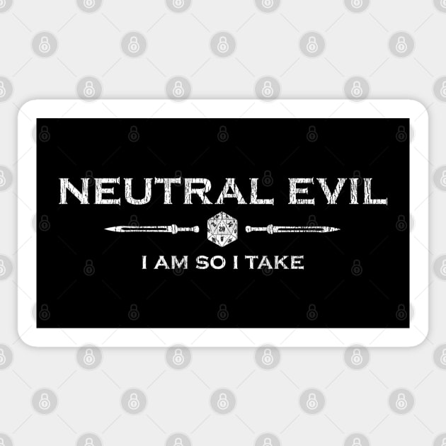 D20 Roleplay Alignment - Neutral Evil Sticker by Modern Medieval Design